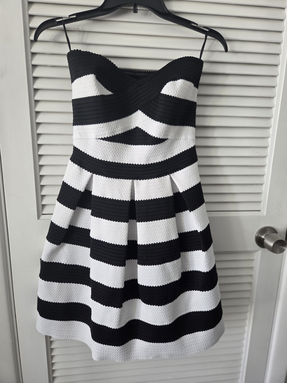 Express Black & White Striped Mini Dress